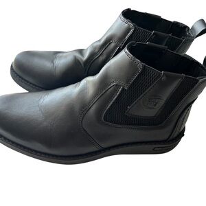 Kid’s Black Leather Chelsea Boots. Size 6 for boy